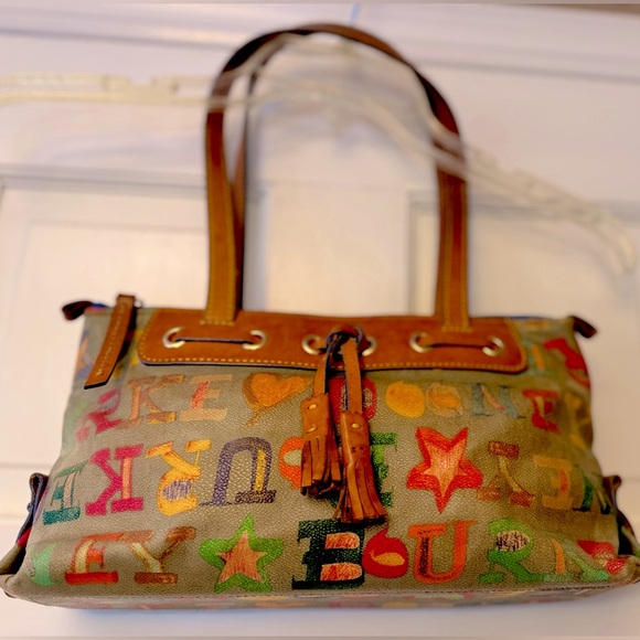 Dooney & Bourke Handbags - RARE Dooney & Bourke Vintage Rainbow Bag with Brass Hardware